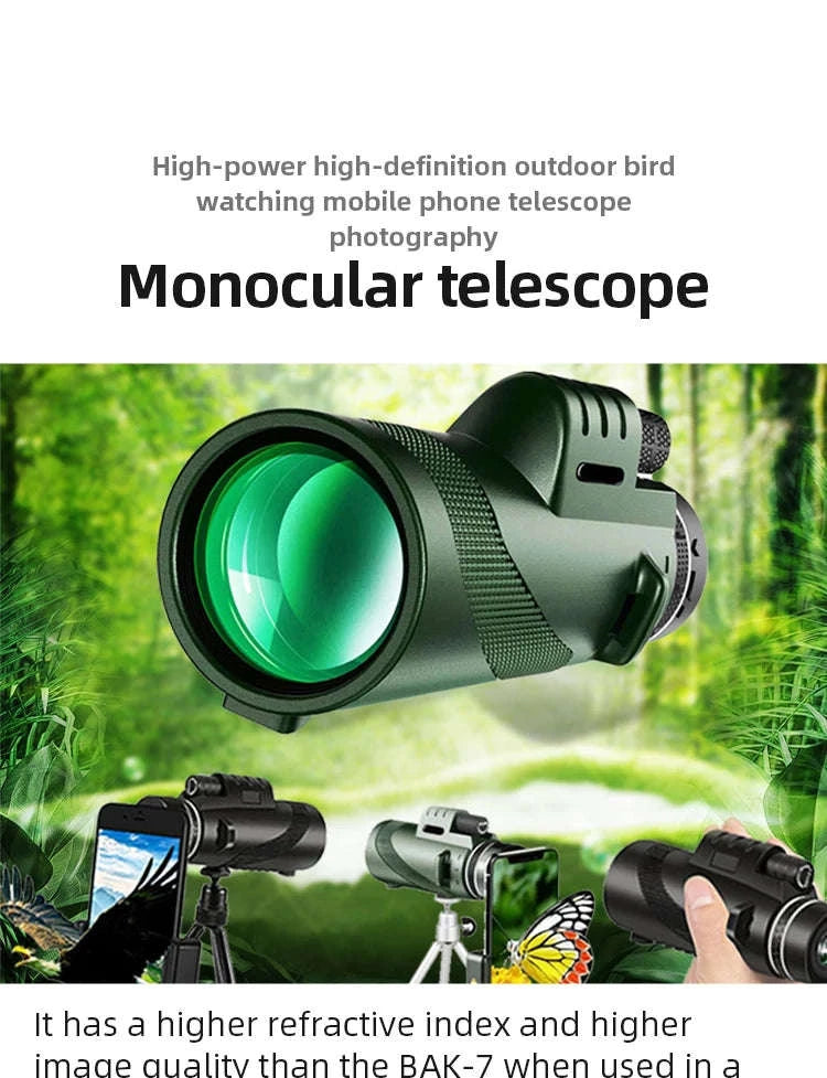 Portable Zoom HD 5000M Telescope for Outdoor Adventures-G872D-Green suit2