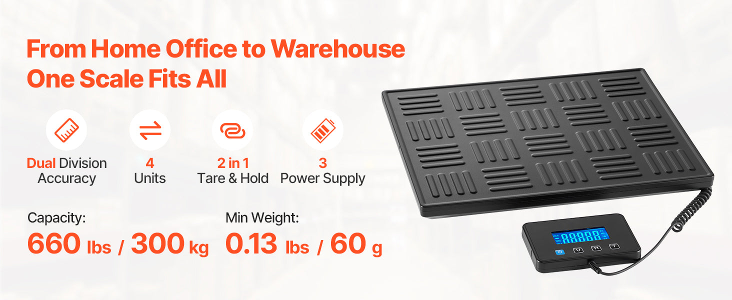 660 lb Digital Postal Scale with Dual Accuracy & Detachable Display
