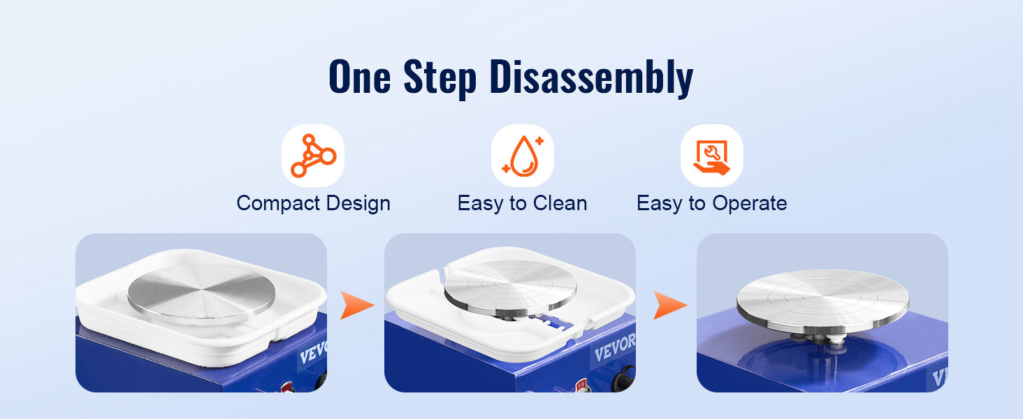 Mini Pottery Wheel Kit with Adjustable Speed & Dual Turntables