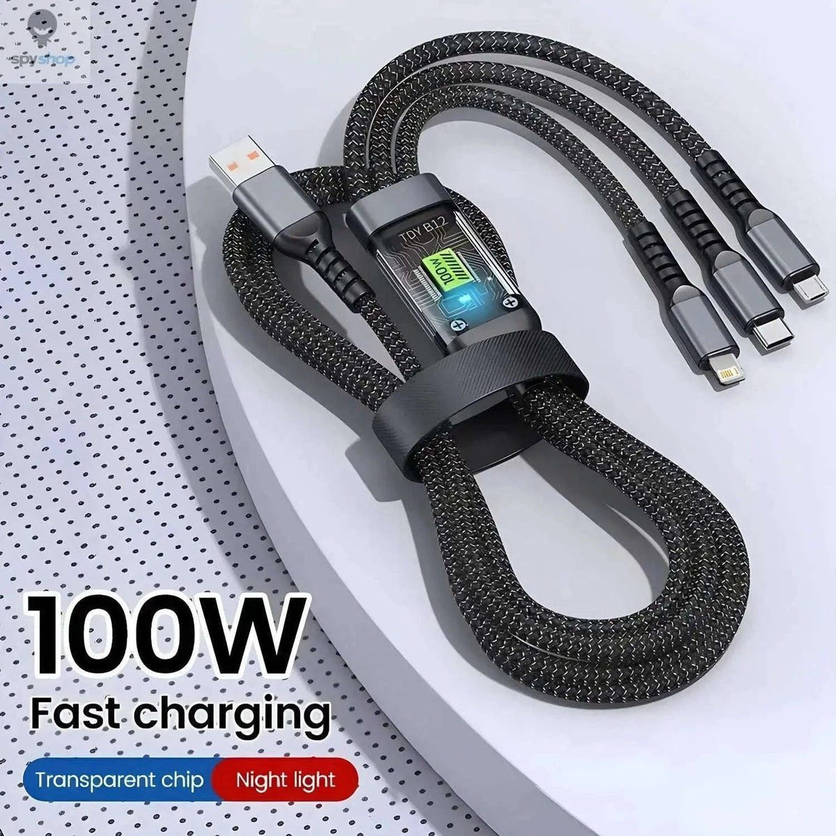 PowerFlex 100W 3-in-1 Fast Charging Cable-black / 1.2m