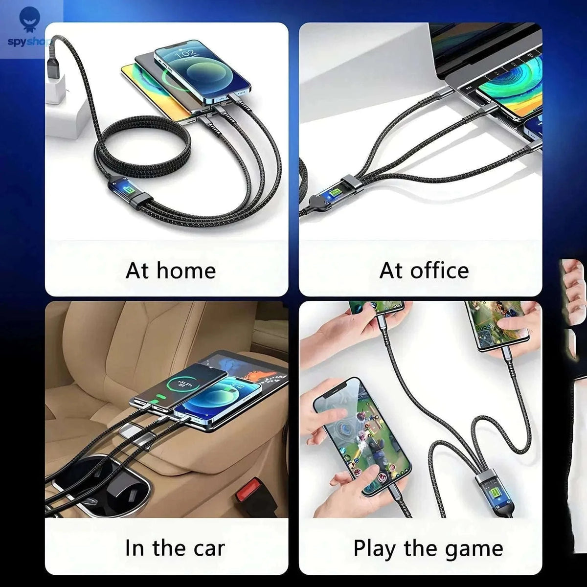 PowerFlex 100W 3-in-1 Fast Charging Cable-black / 1.2m