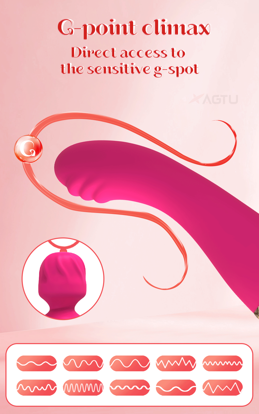 Powerful Ava Bar Vibrator Wand for Intense Dual Stimulation-AV033-RD-BOX / China Mainland