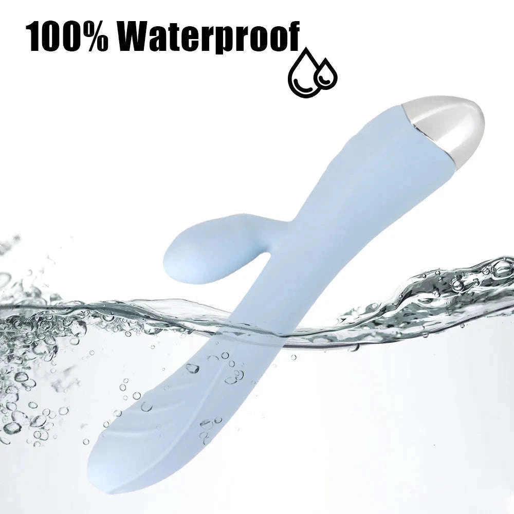 Powerful Dildo Vibrator with 10-Mode G-Spot Stimulation-Blue-With box