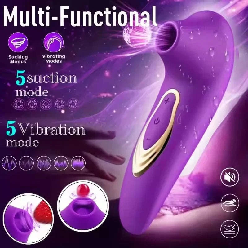 Powerful Oral Sucking Vibrator for Women-Purple-Box