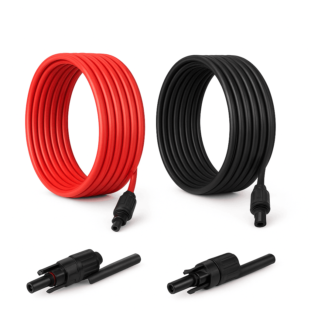PowMr Black Red 3M 5M 7M 10M 15M 30M Solar Photovoltaic Line 6mm2 10AWG PV Cable with Connectors Solar System PV Extensions Wire-30M BR / United States