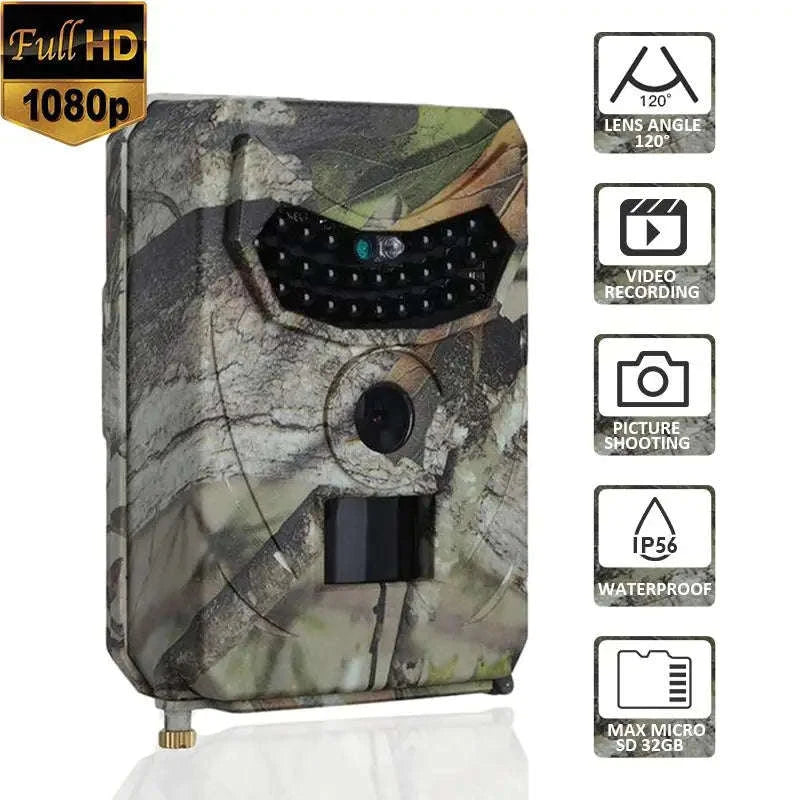 PR100 Trail Camera 12MP 1080P Night Vision Wildlife Camera-32GB