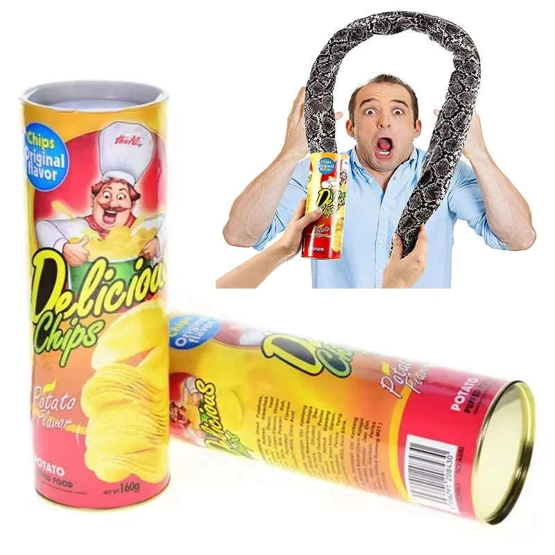 Prank Snake Toy in Potato Chip Can-1pc-11cm X 5cm