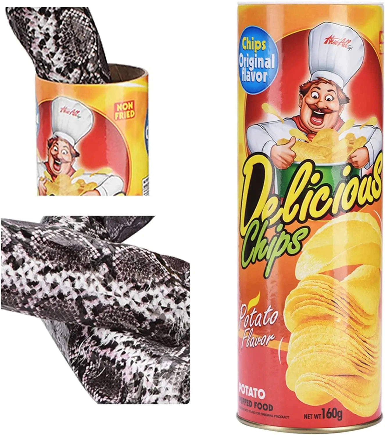 Prank Snake Toy in Potato Chip Can-1pc-11cm X 5cm