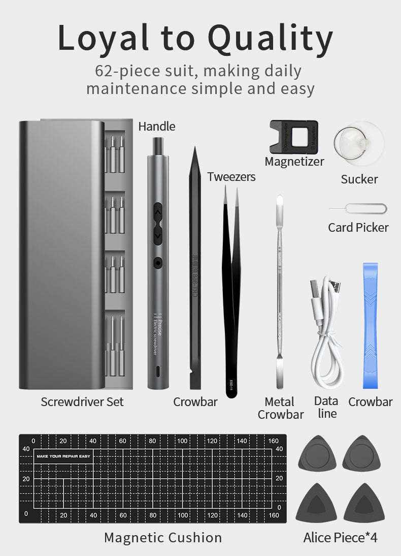 Precision Electric Screwdriver Set – 6‑in‑1 Repair Kit-N20 handle 4 bits