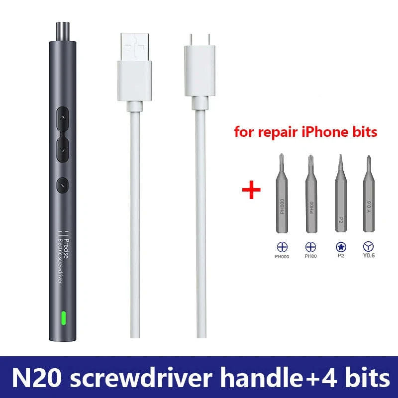 Precision Electric Screwdriver Set – 6‑in‑1 Repair Kit-N20 handle 4 bits