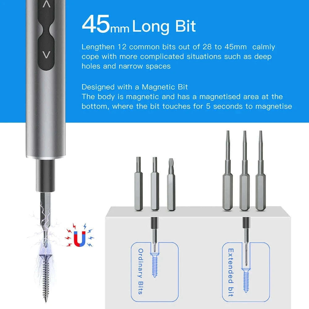 Precision Electric Screwdriver Set for Electronics Repairs-N20 handle 4 bits