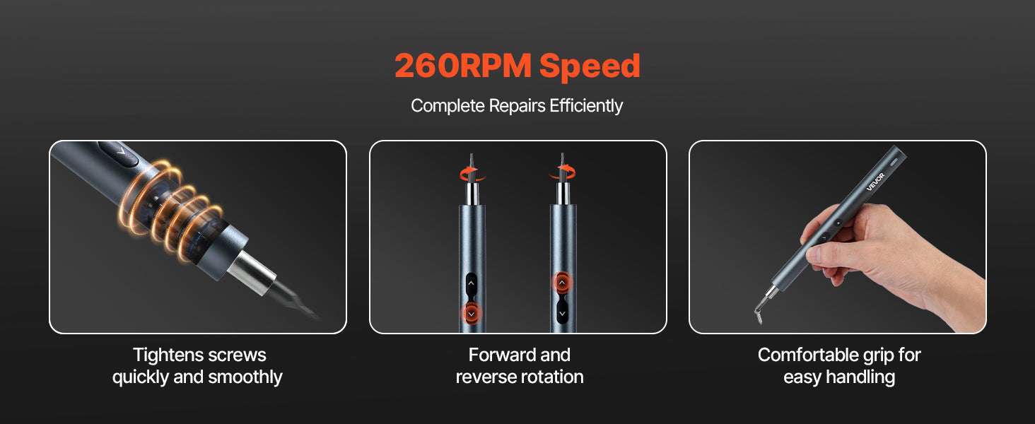 Precision Electric Screwdriver Set with 48 Bits, LED & Fast Charging-350mAh 260RPM / france