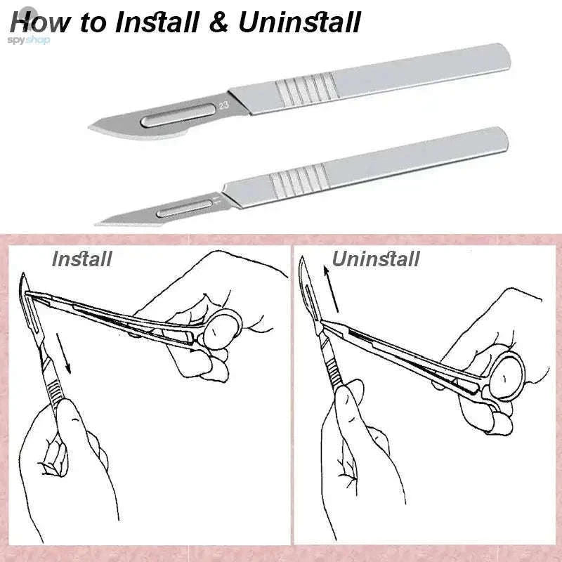 Precision Hobby Blade Set with Stainless Steel Handle-Scalple Blade 23