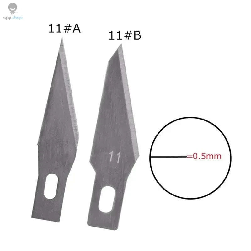 Precision Metal Scalpel Knife Kit-Blue Silver