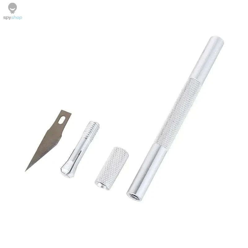 Precision Metal Scalpel Knife Kit-Blue Silver