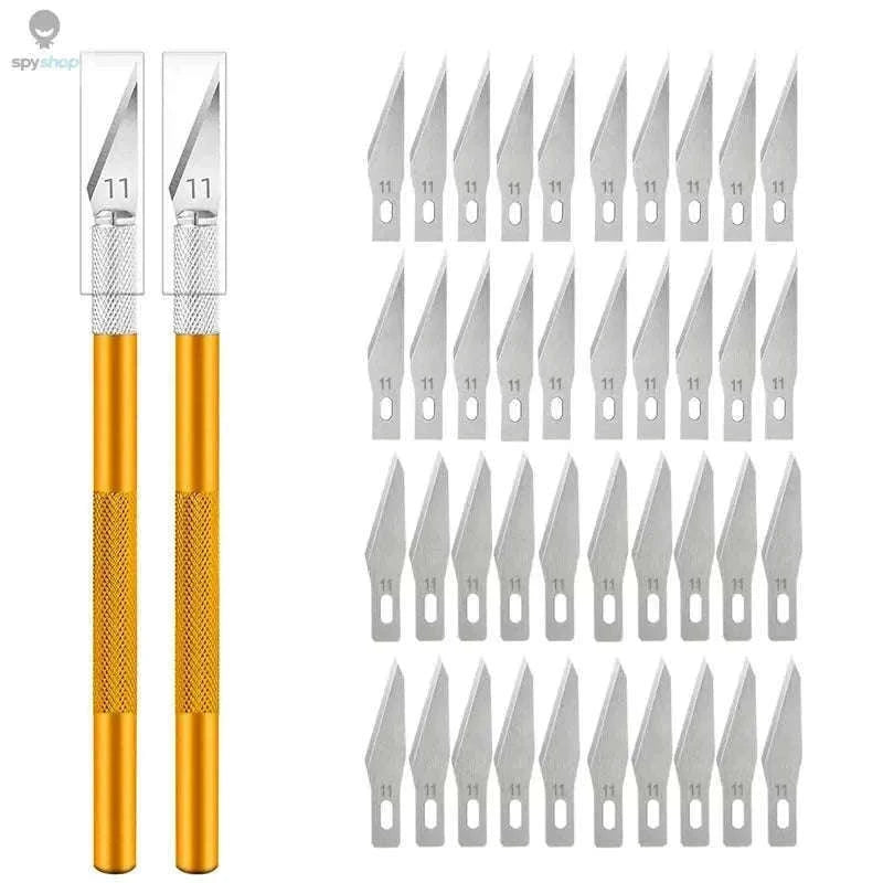 Precision Metal Scalpel Knife Kit for Detailed Cutting-Gold