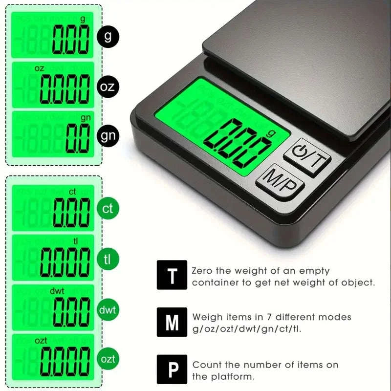 Precision Pocket Scale 1000g x 0.1g – Digital Mini Scale for Travel and Daily Use-2PCS 0.1g 1000g