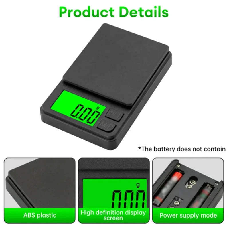Precision Pocket Scale 1000g x 0.1g – Digital Mini Scale for Travel and Daily Use-2PCS 0.1g 1000g