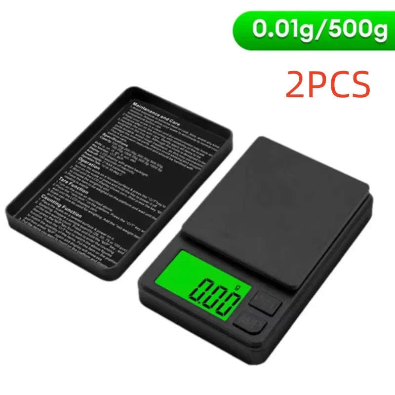 Precision Pocket Scale 1000g x 0.1g – Digital Mini Scale for Travel and Daily Use-2PCS 0.1g 1000g