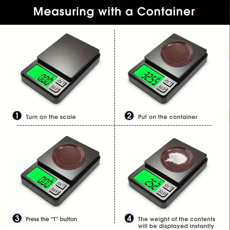 Precision Pocket Scale 1000g x 0.1g – Digital Mini Scale for Travel and Daily Use-2PCS 0.1g 1000g