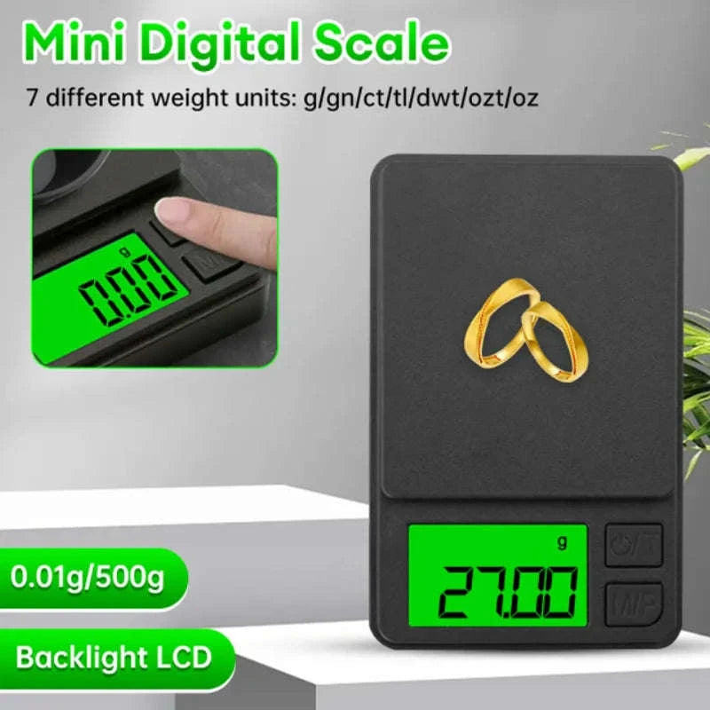 Precision Pocket Scale 1000g x 0.1g – Digital Mini Scale for Travel and Daily Use-2PCS 0.1g 1000g