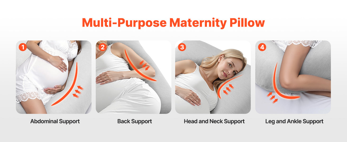 Full Body Pregnancy Pillow with Washable Cover for Better Sleep