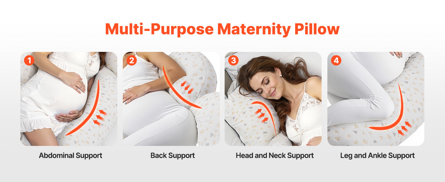 Adjustable Pregnancy Pillow with Washable Cover & Full Body Support