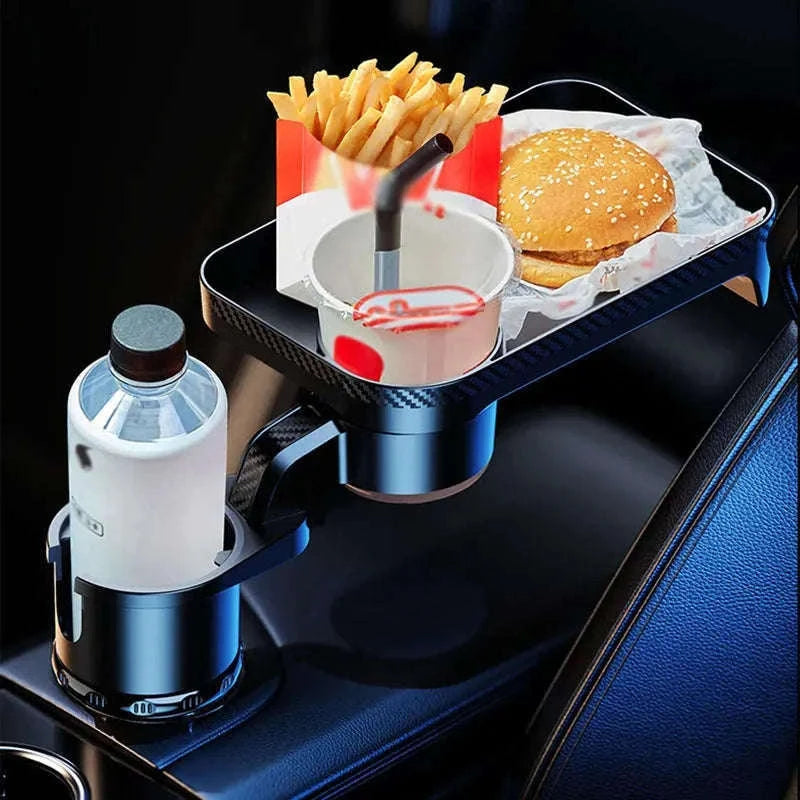 Premium Car Cup Holder Expander with Tray-Small