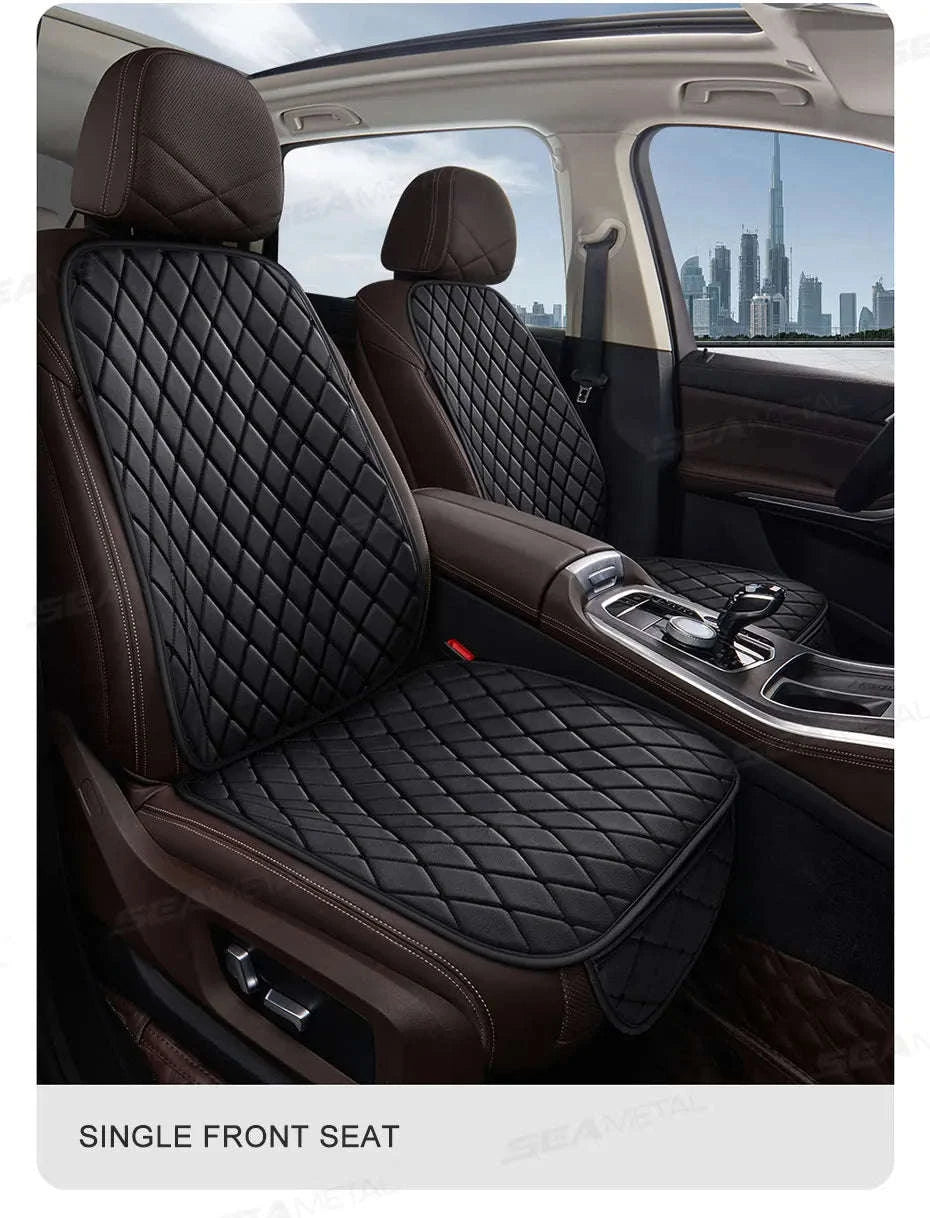 Premium Car Seat Cushion Leather Anti-Slip Breathable Car Seat Protector-Red front 1pc