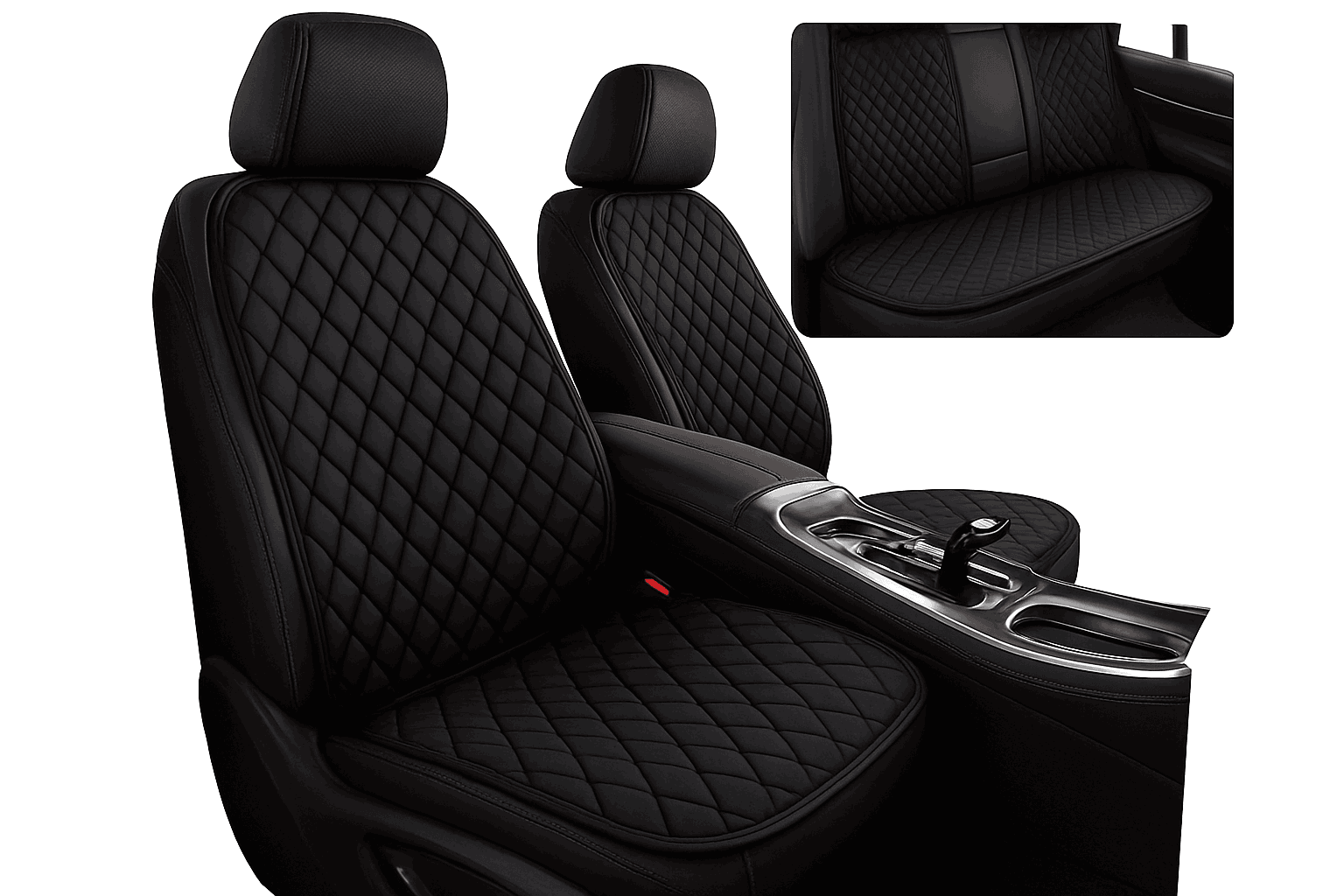 Premium Car Seat Cushion Leather Anti-Slip Breathable Car Seat Protector-Red front 1pc