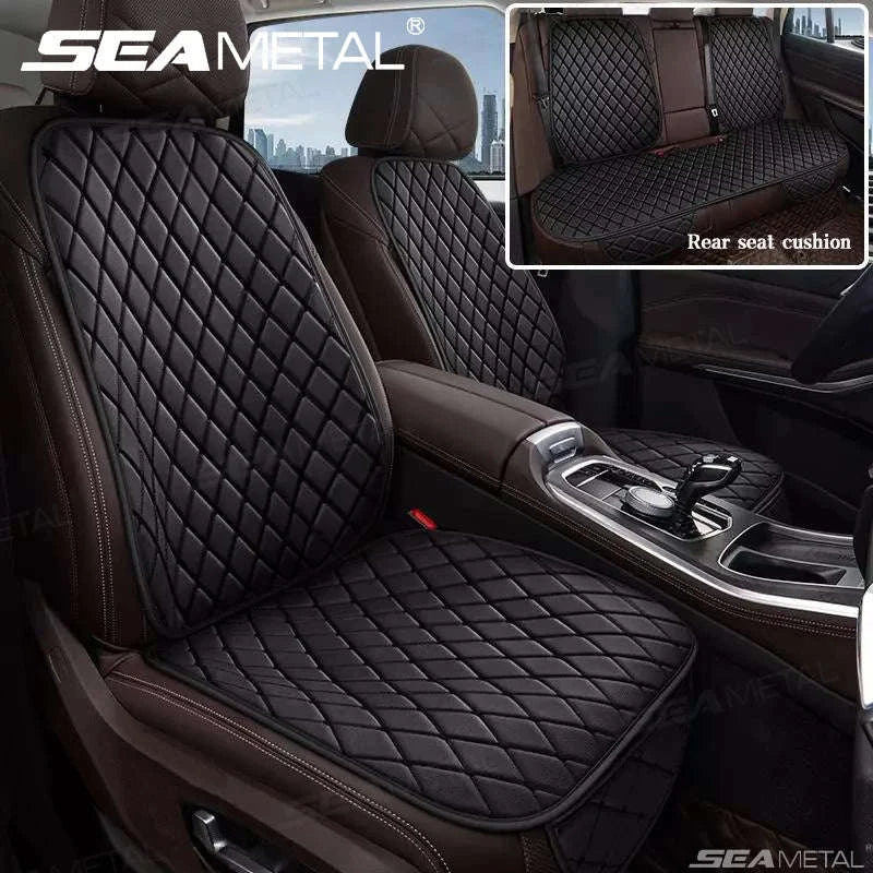 Premium Car Seat Cushion Leather Anti-Slip Breathable Car Seat Protector-Red front 1pc