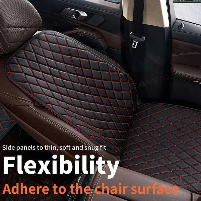 Premium Car Seat Cushion Leather Anti-Slip Breathable Car Seat Protector-Red front 1pc