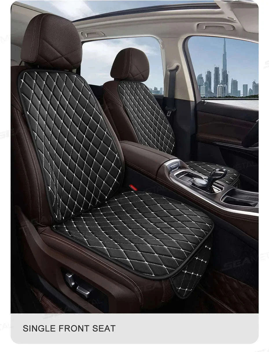 Premium Car Seat Cushion Leather Anti-Slip Breathable Car Seat Protector-Red front 1pc
