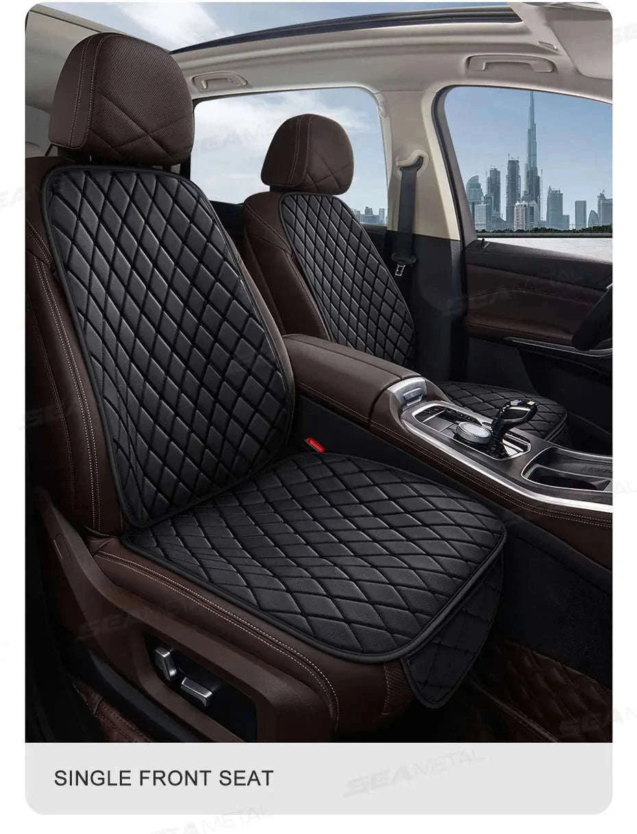 Premium Car Seat Cushion Leather Anti-Slip Breathable Car Seat Protector-Red front 1pc