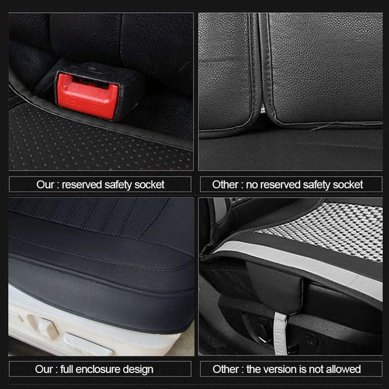 Premium PU Leather Car Seat Cover-BEIGE front 1 PC