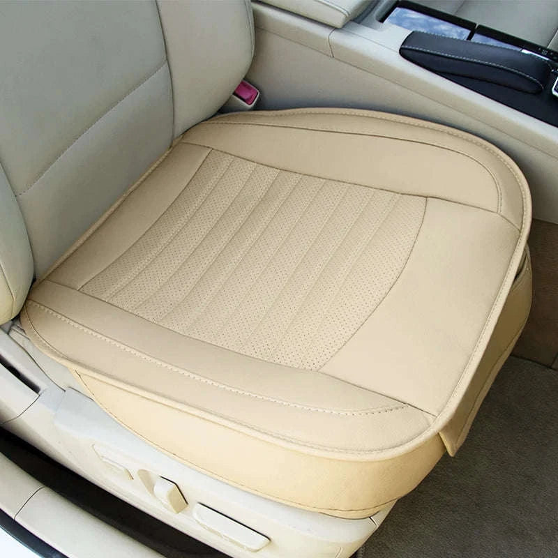 Premium PU Leather Car Seat Cover-BEIGE front 1 PC