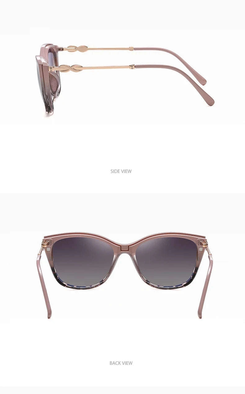 Prescription Sunglasses Cat-Eye Magnetic Clip-On Eyeglasses-C6 / Progressive / 1.56|Anti Blue Ray