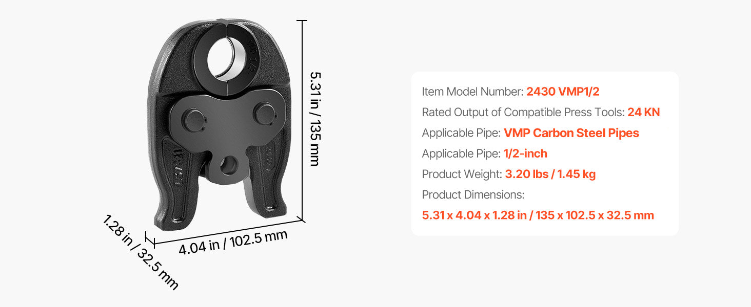 1/2 Inch Press Jaw for Compact Series Press Tool