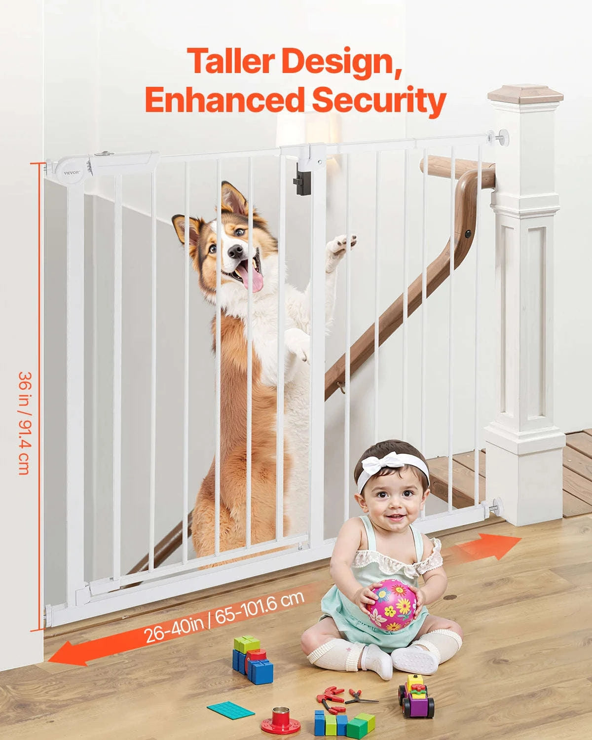 Pressure Mount Baby Gate 28–36 Inches High-B29.5-37in 30inH / United States