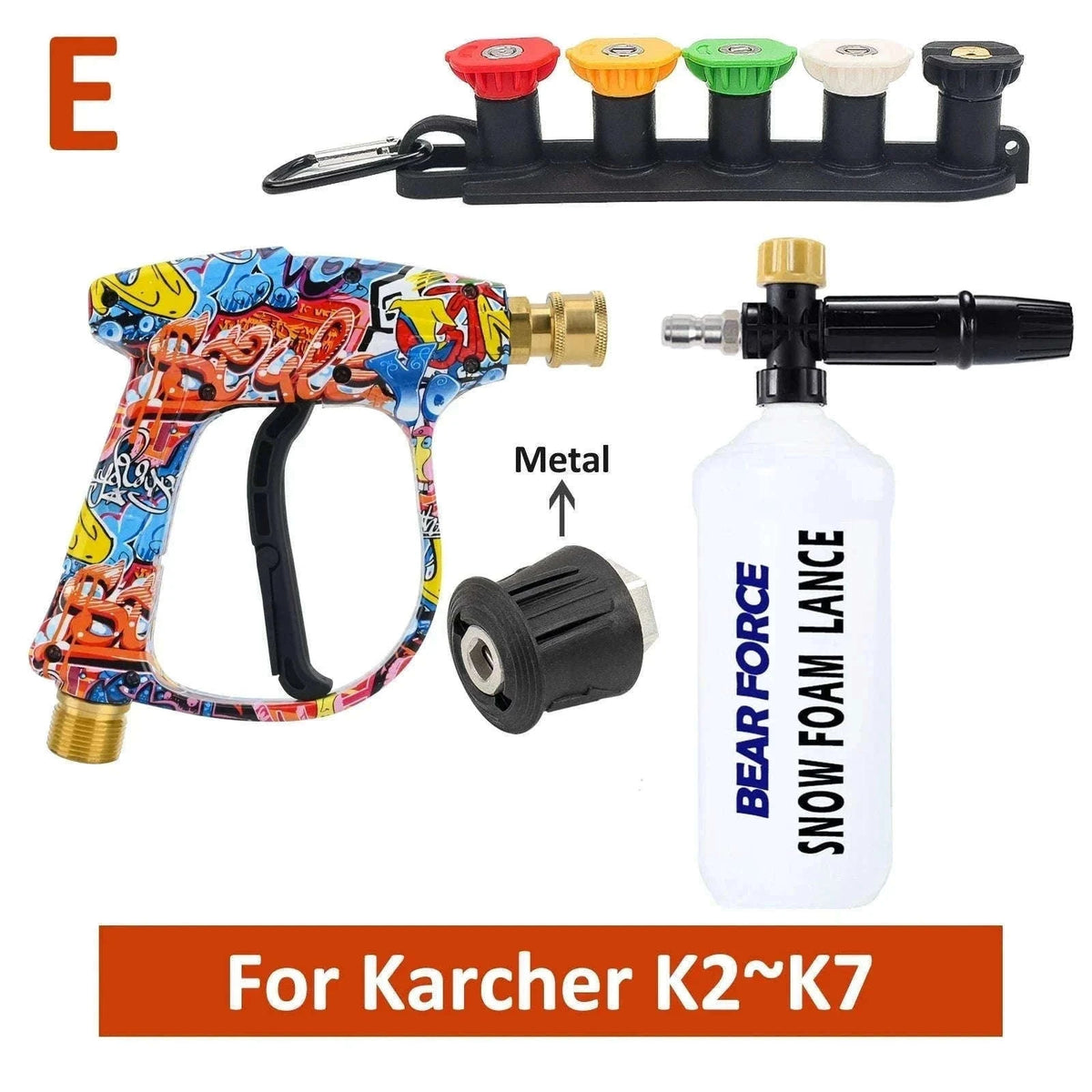 Pressure Washer Spray Gun with Quick Connect Nozzles-Type A