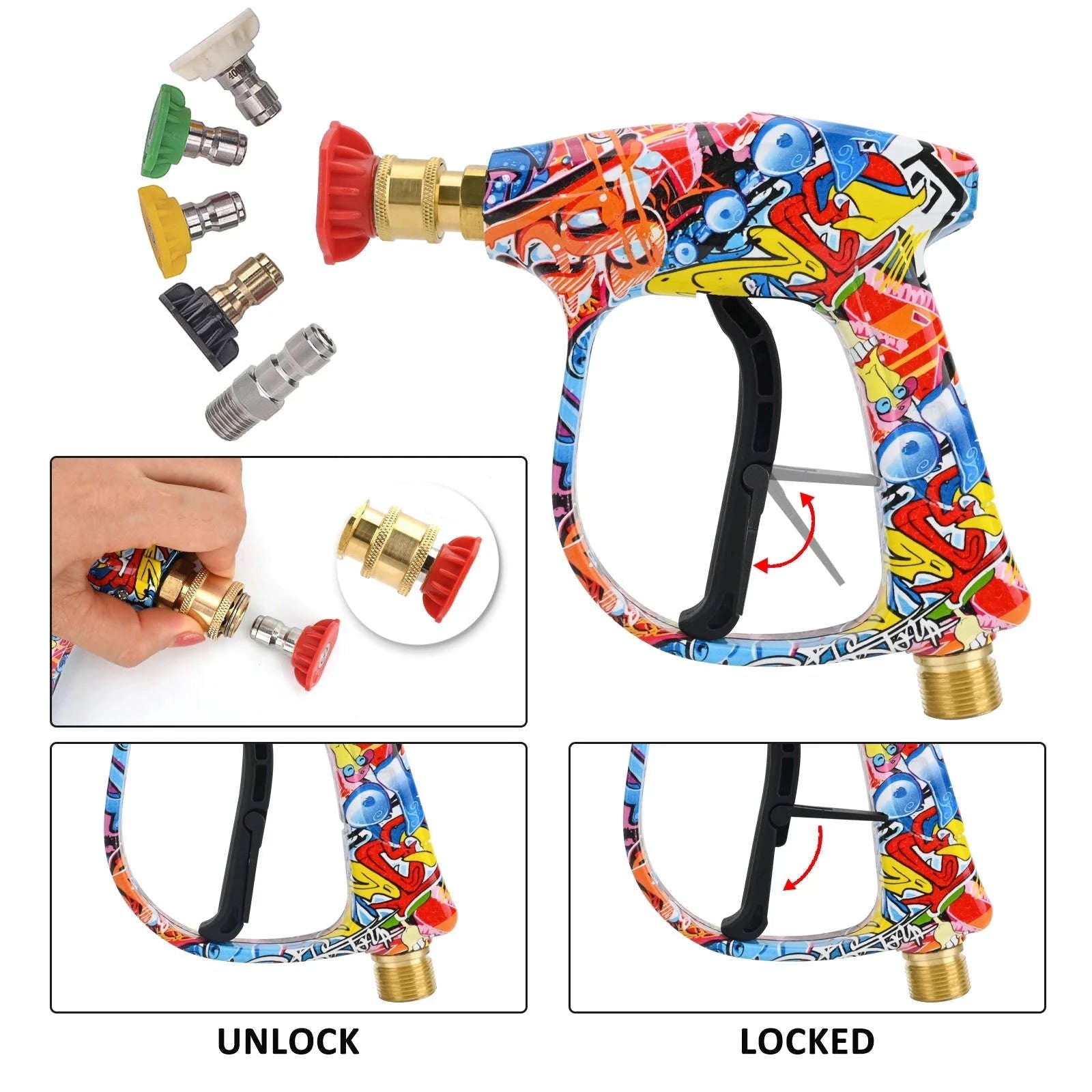 Pressure Washer Spray Gun with Quick Connect Nozzles-Type A