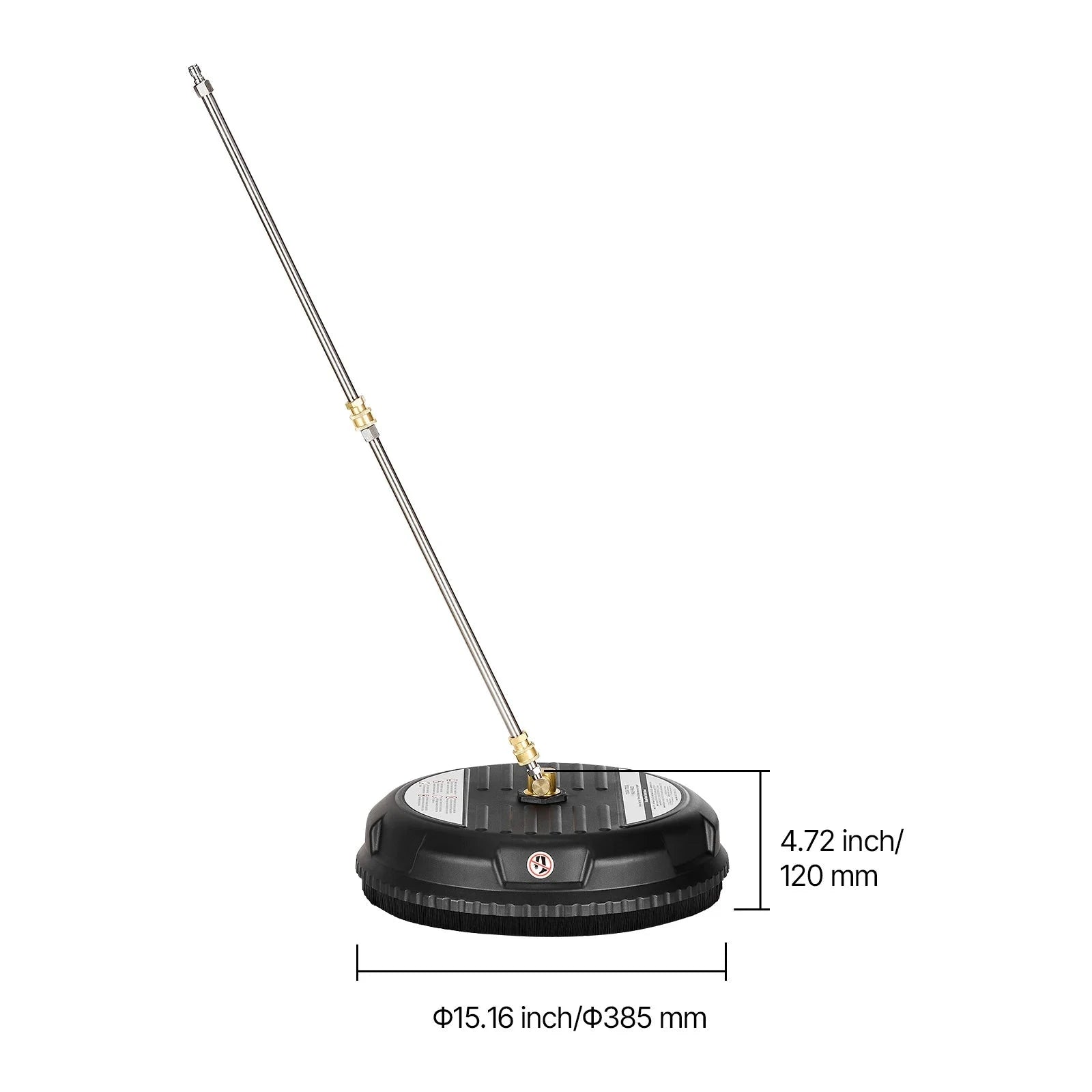 Pressure Washer Surface Cleaner with 4 Wheels for Concrete Patio Deck-15in Steel / Germany / Manual