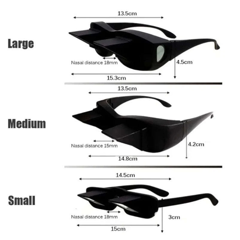 Prism Bed Reading Glasses for Lying Down TV and Books-Small