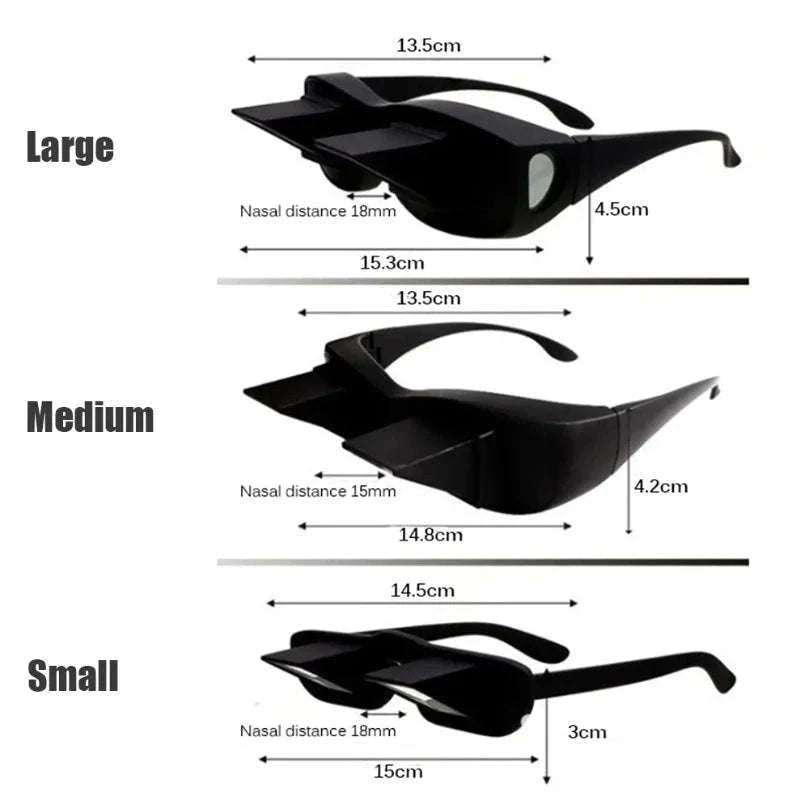Prism Bed Reading Glasses for Lying Down TV and Books-Small