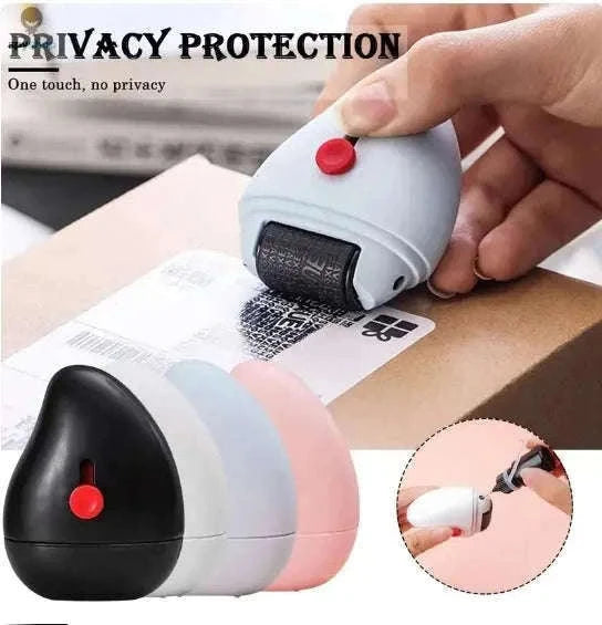 Privacy Seal Roller Stamp for Fast Personal Data Coverage-white