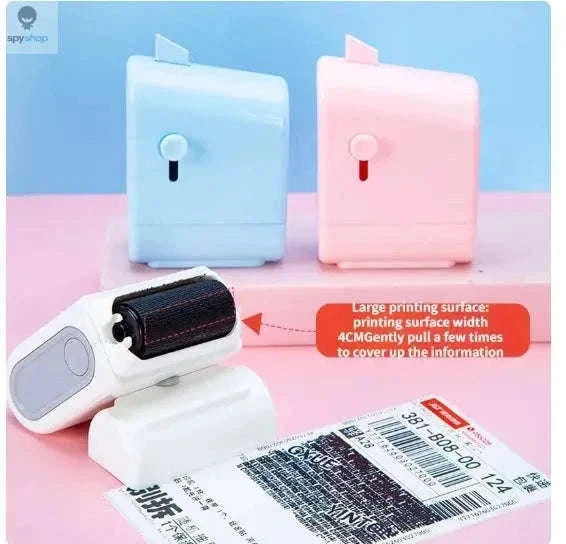 Privacy Seal Roller Stamp for Fast Personal Data Coverage-white