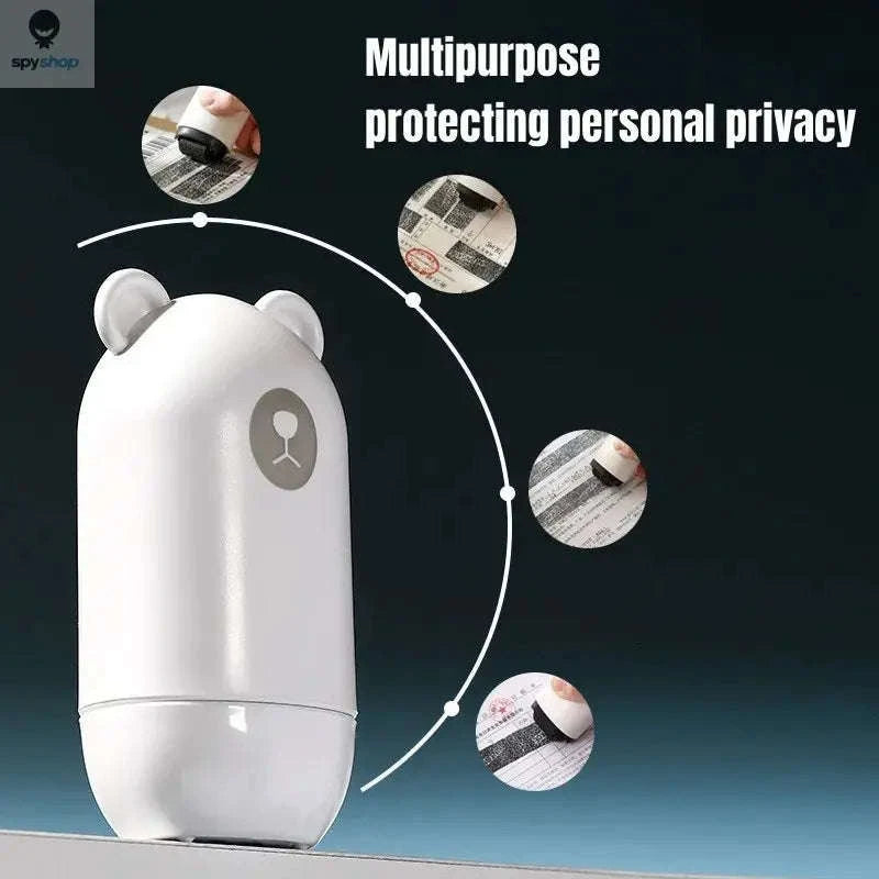 Privacy Seal Roller Stamp – Quick Coverage for Secure Personal Data-white