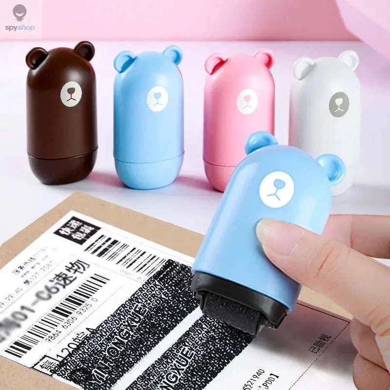 Privacy Seal Roller Stamp – Quick Coverage for Secure Personal Data-white