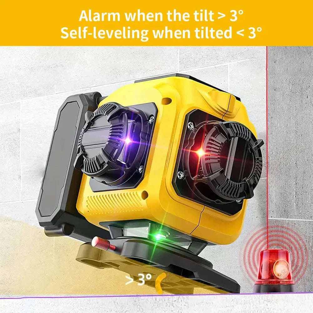 Pro 16-Line 4D Green Beam Laser Level for Accurate Layouts-Tripod + Plastic box 2 Battery / Poland