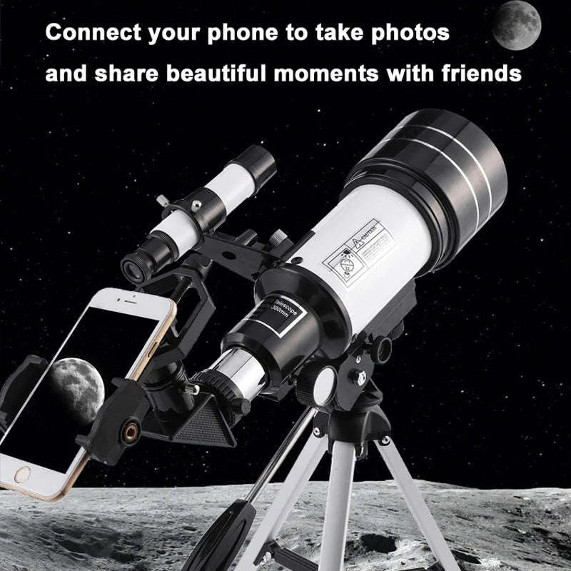 Professional Astronomical Telescope F30070 Monocular 150× Zoom HD Night Vision-1.4M tripod
